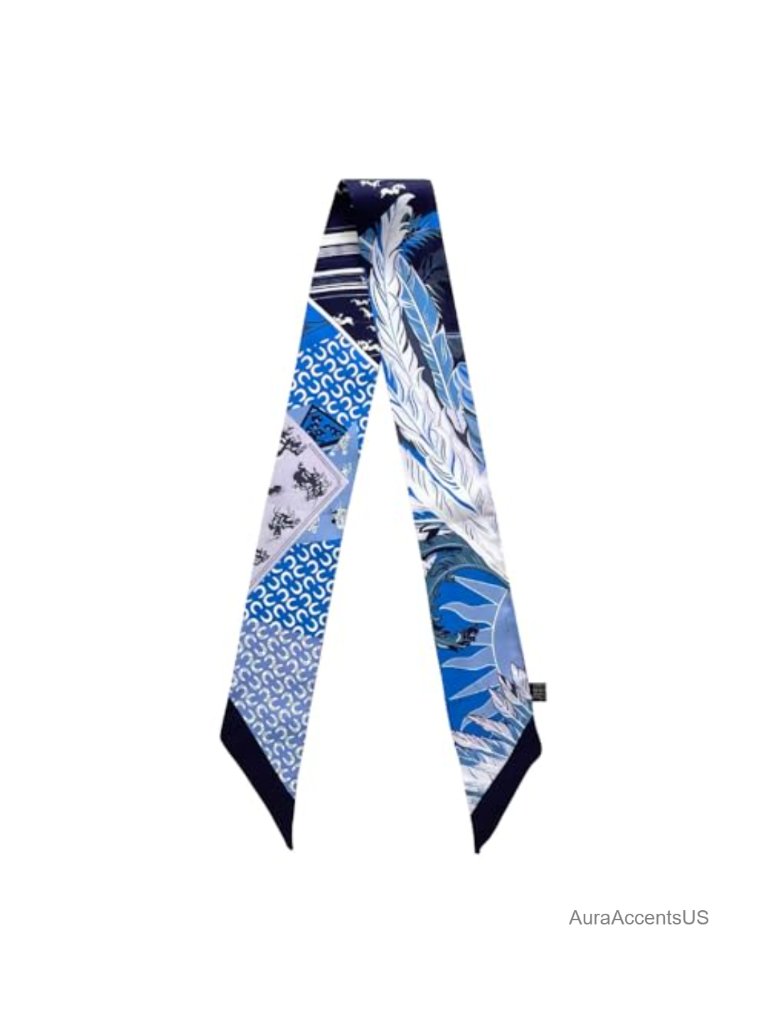 100% Mulberry Silk Scarf Narrow Head Hair Ribbon Handbag Wrap